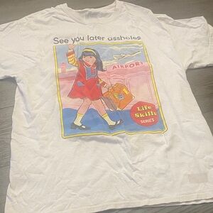Steven Rhodes White Graphic Tee - 'See You Later' Life Skills Design